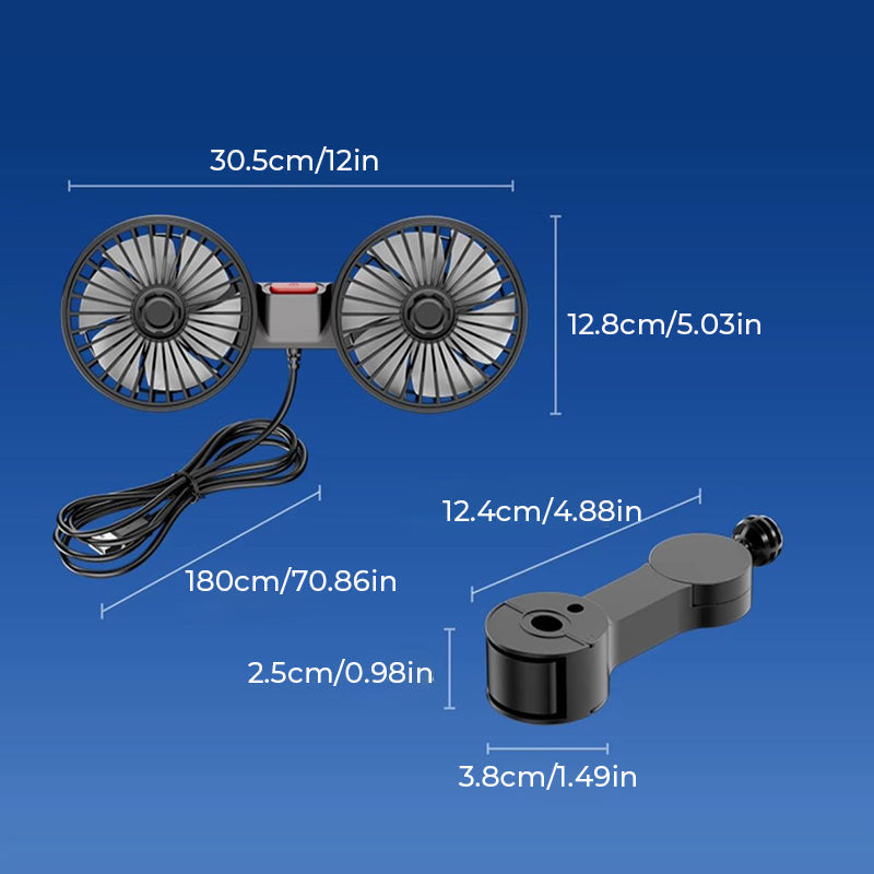 Dual Head Mini Usb Car Fan