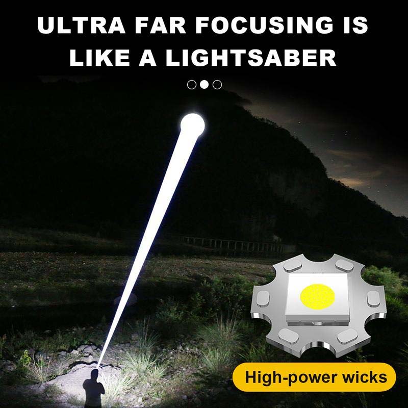 Waterproof Rechargeable Digital Display 2-in-1 Flashlight