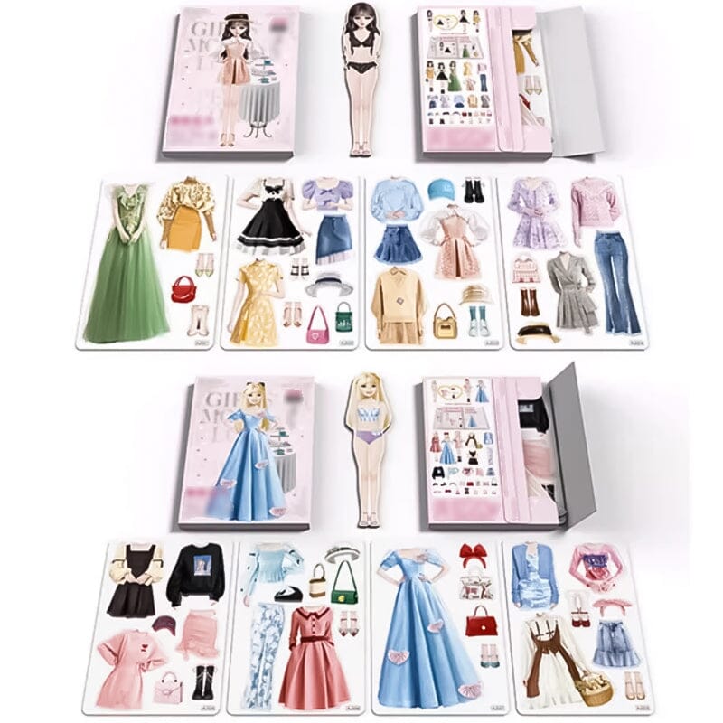 2024 New Magnetic Princess Dress Up Paper Doll