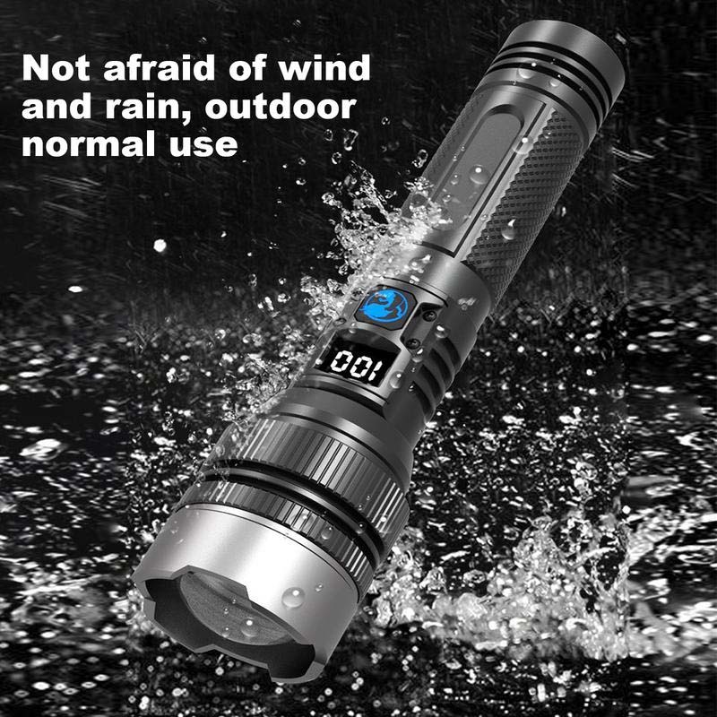 Waterproof Rechargeable Digital Display 2-in-1 Flashlight