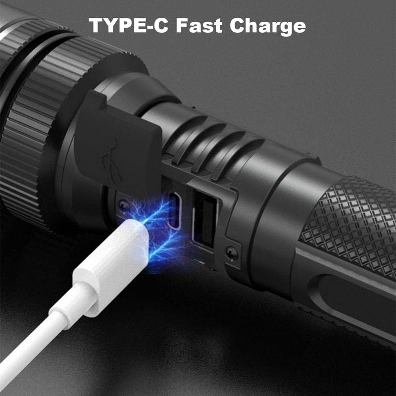 Waterproof Rechargeable Digital Display 2-in-1 Flashlight