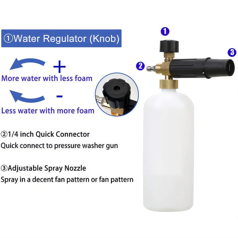 Enhance Your Car Washing Experience - Foam Cannon Dual Connector Accessory