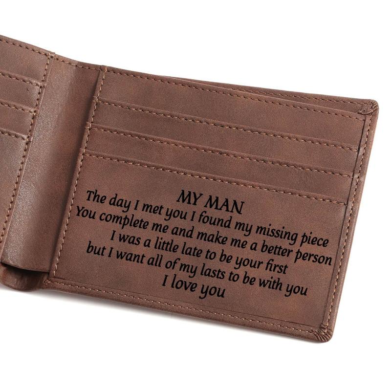 Engraved Genuine Leather Wallet