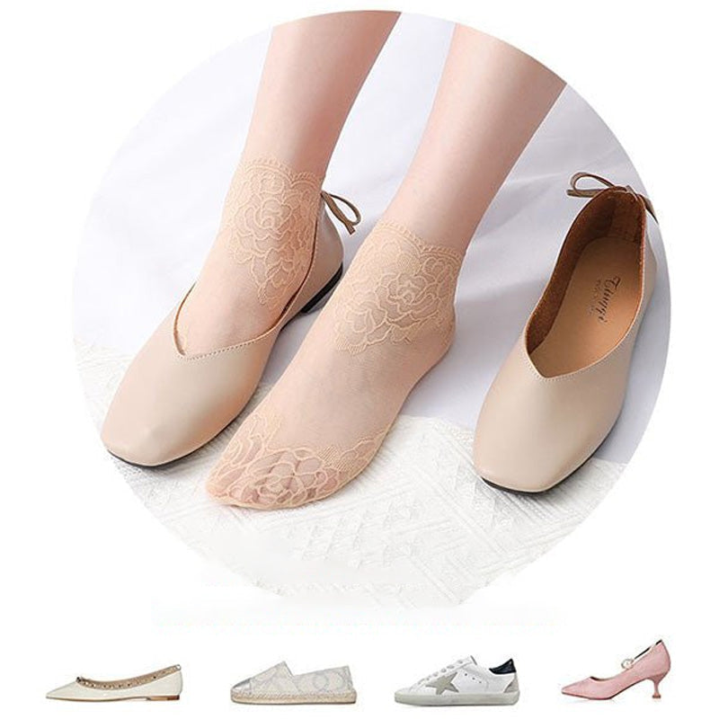 Ladies Fashion Lace Socks (6 Pairs)