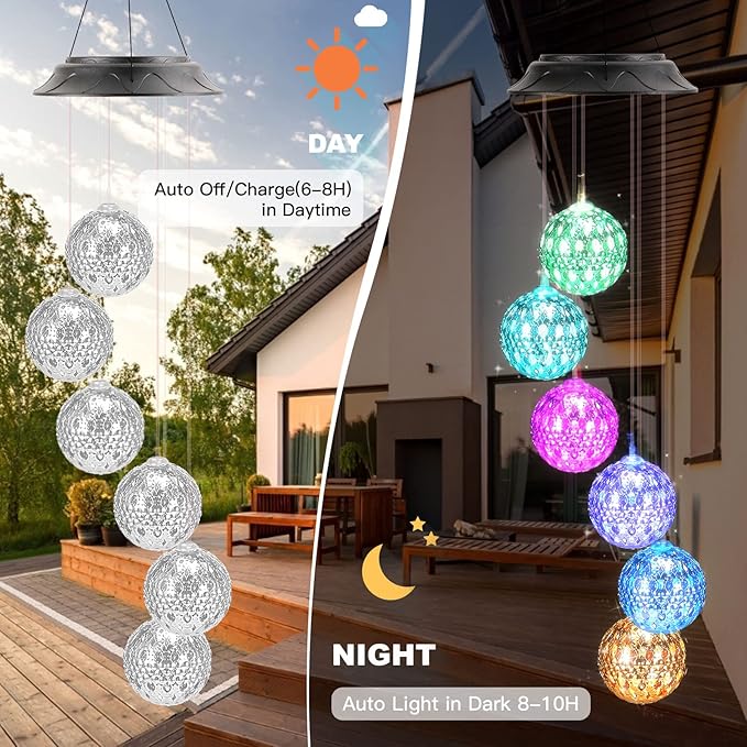 Solar Wind Chime Outdoor Light