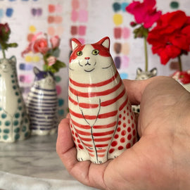 Polka Dot Cat Vase