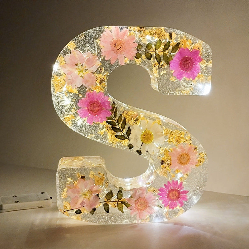 Dried Flower Letters Night Light