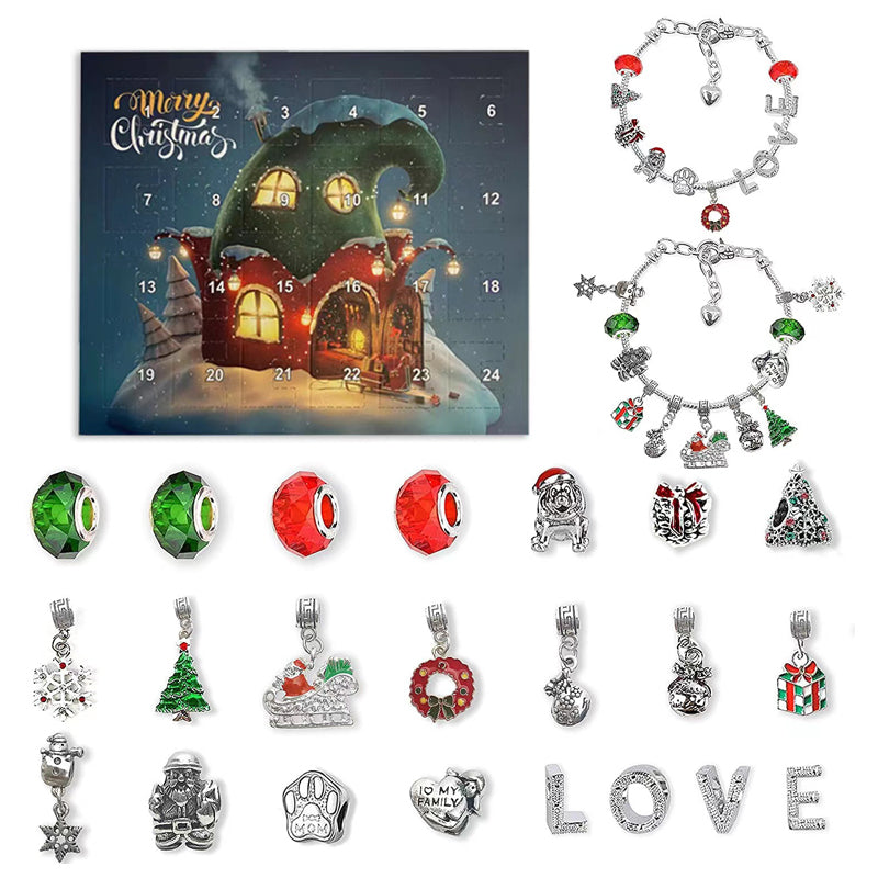 DIY 24 Days Christmas Countdown Calendar Bracelets Set