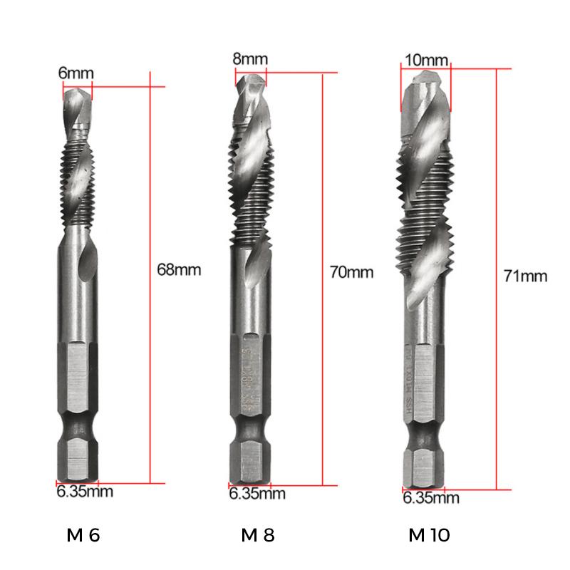 Multifunctional One-Piece Tap Drill Bits 6PCS (M3 - M10)