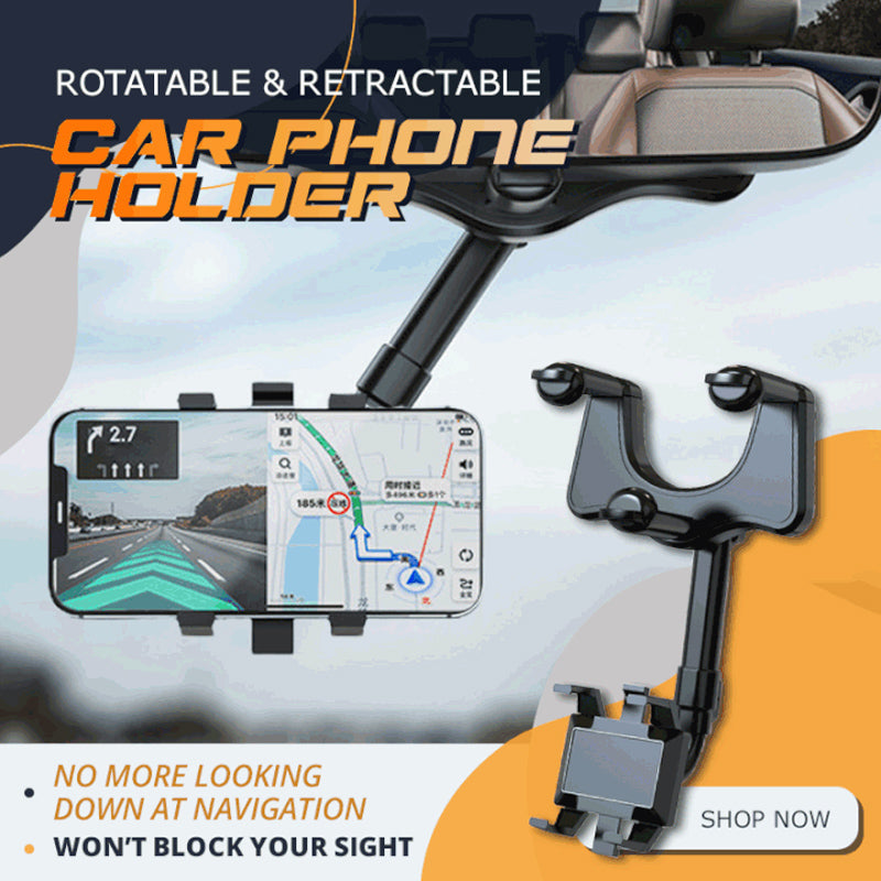 Rotatable And Retractable Car Phone Holder