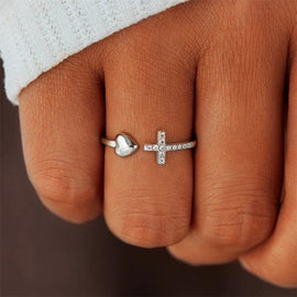 Love S925 Sterling Silver Cross Ring