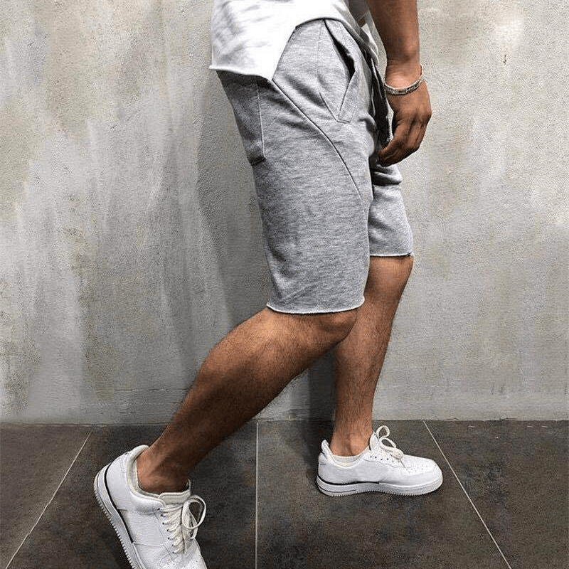 Solid color breathable summer sports shorts