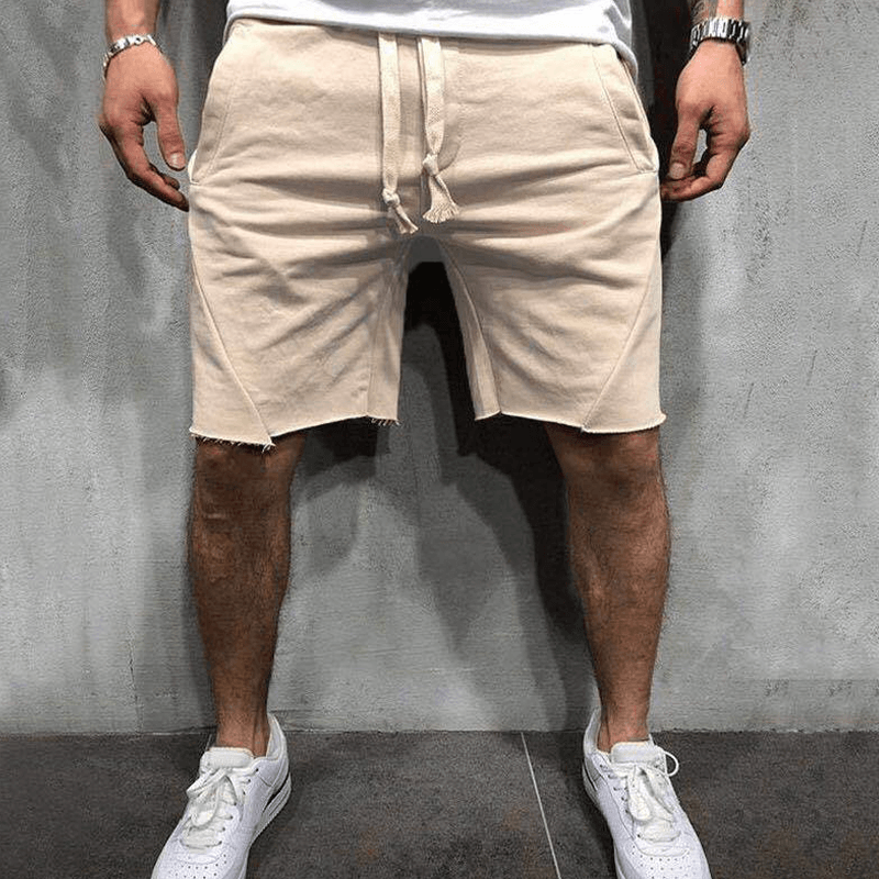 Solid color breathable summer sports shorts